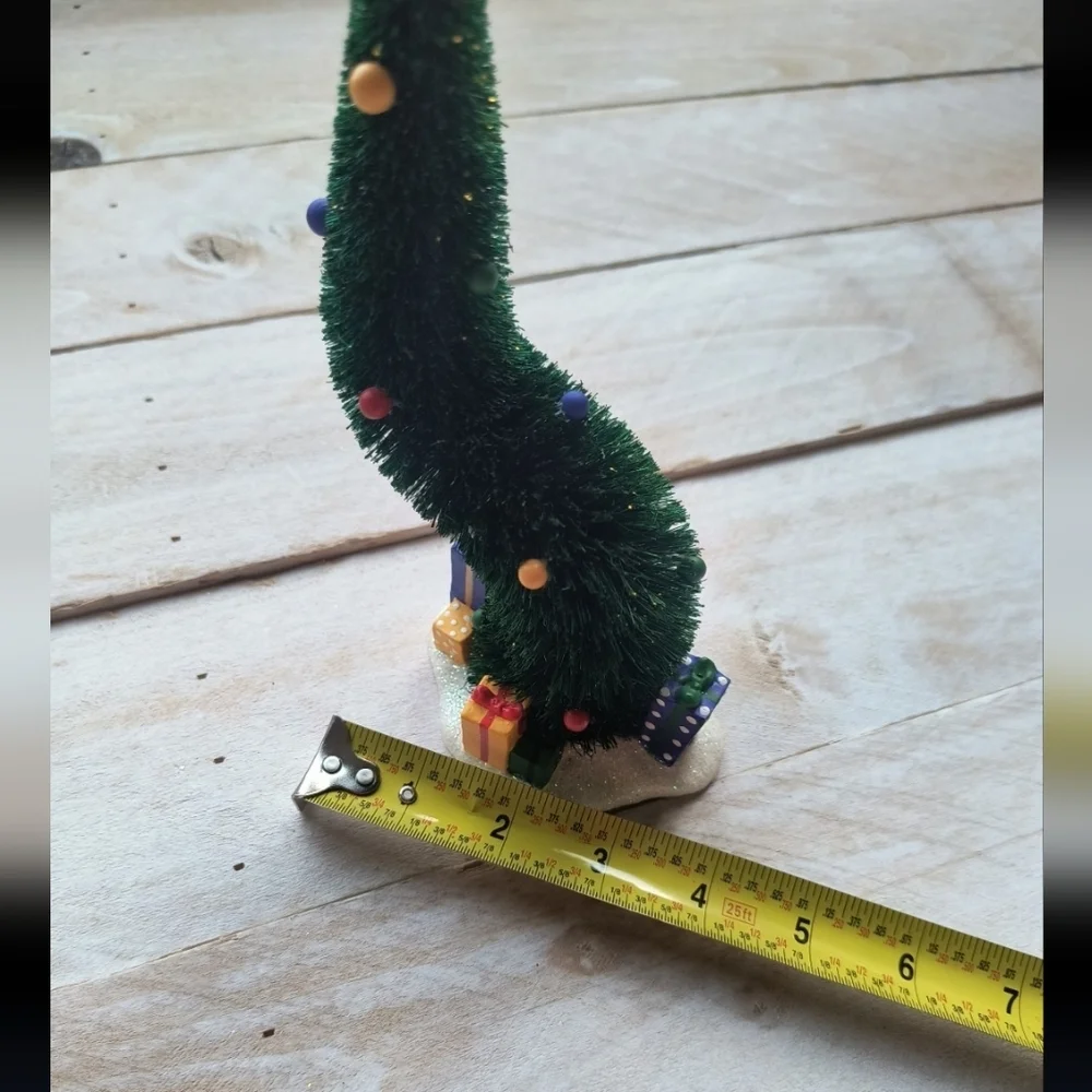 Department 56 Green Glitter Sisal Trees Christmas Village Accessories 11
